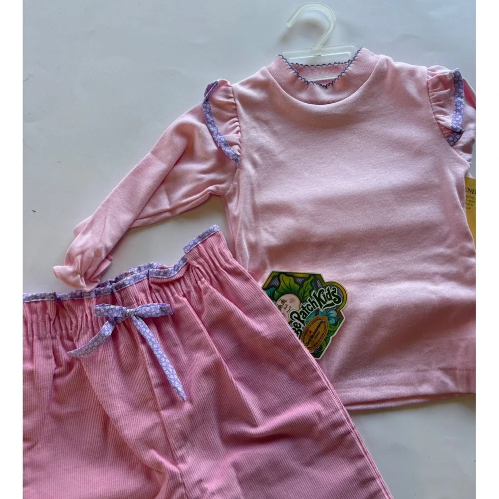 Vintage Cabbage Patch Kids Pink Corduroy Pants Top Set Girls 3/4T Ballet NWT USA
